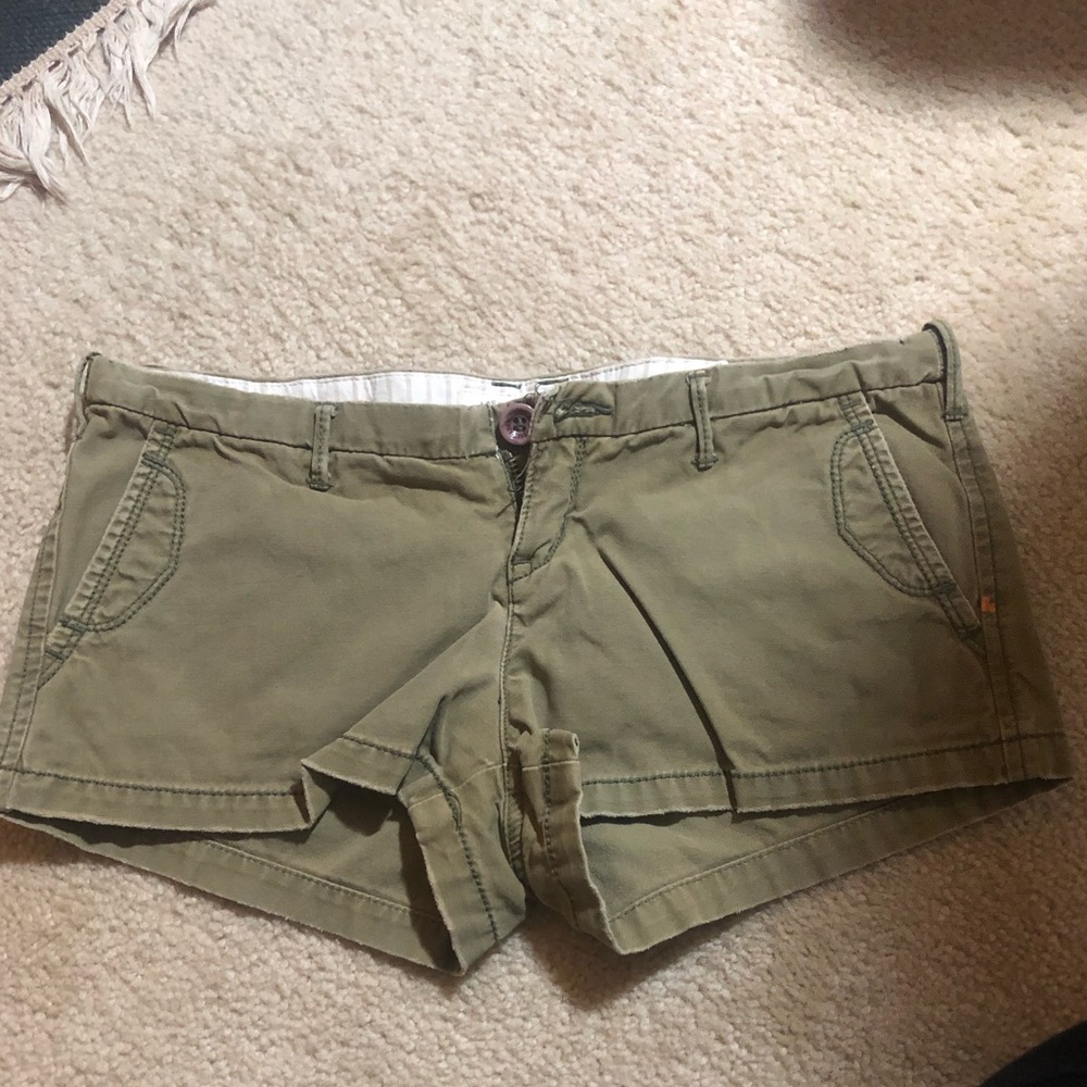 Army colored shorts! Abercrombie!